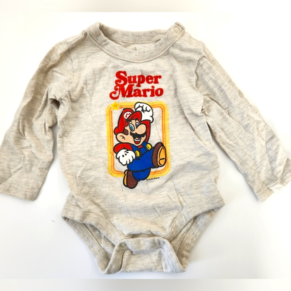 Baby Gap 6-12m Super Mario long sleeve onesie